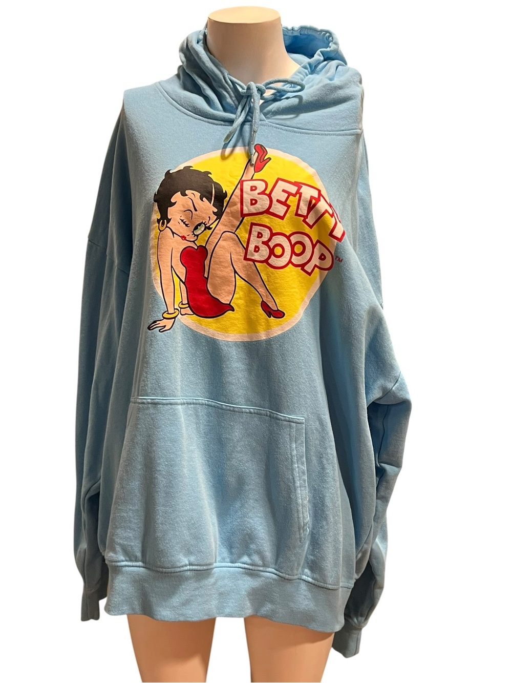 Betty  BOOP Blue Graphic Fleece Hoodie Size3X
